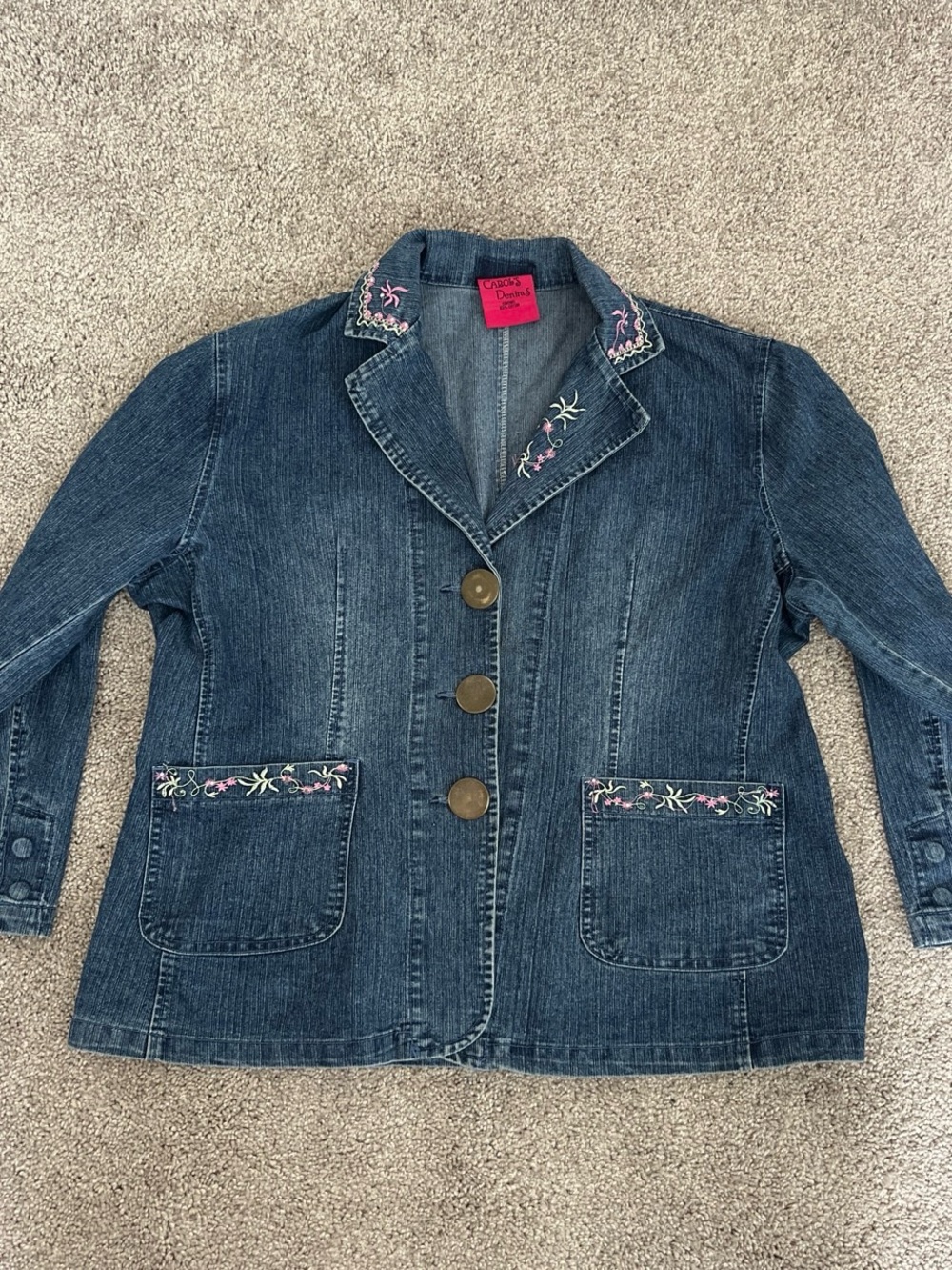 Y2K Vintage Denim Embroidered Jacket